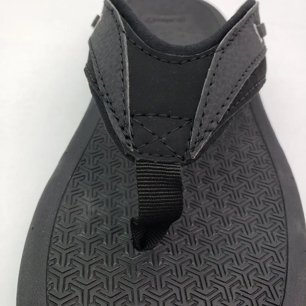 NEW KS Island Mens Size 10W Black Slip On Casual Thong Flip Flop Sandals 13173